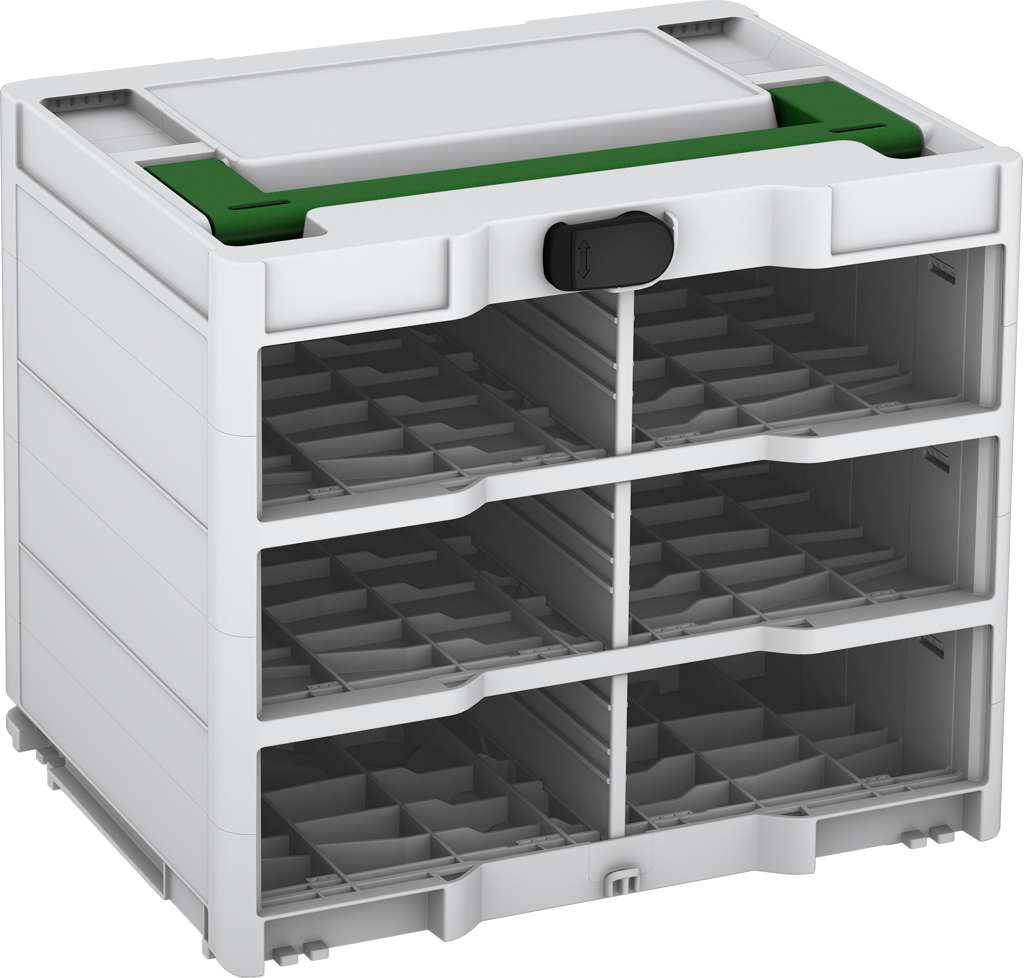 Systainer³ Rack/0 M 337, Light Grey with Emerald Green lid handle and Black catches
