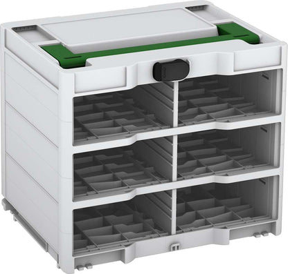 Systainer³ Rack/0 M 337, Light Grey with Emerald Green lid handle and Black catches