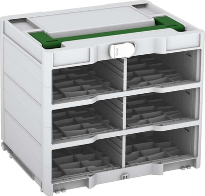 Systainer³ Rack/0 M 337, Light Grey with Emerald Green lid handle and White catches