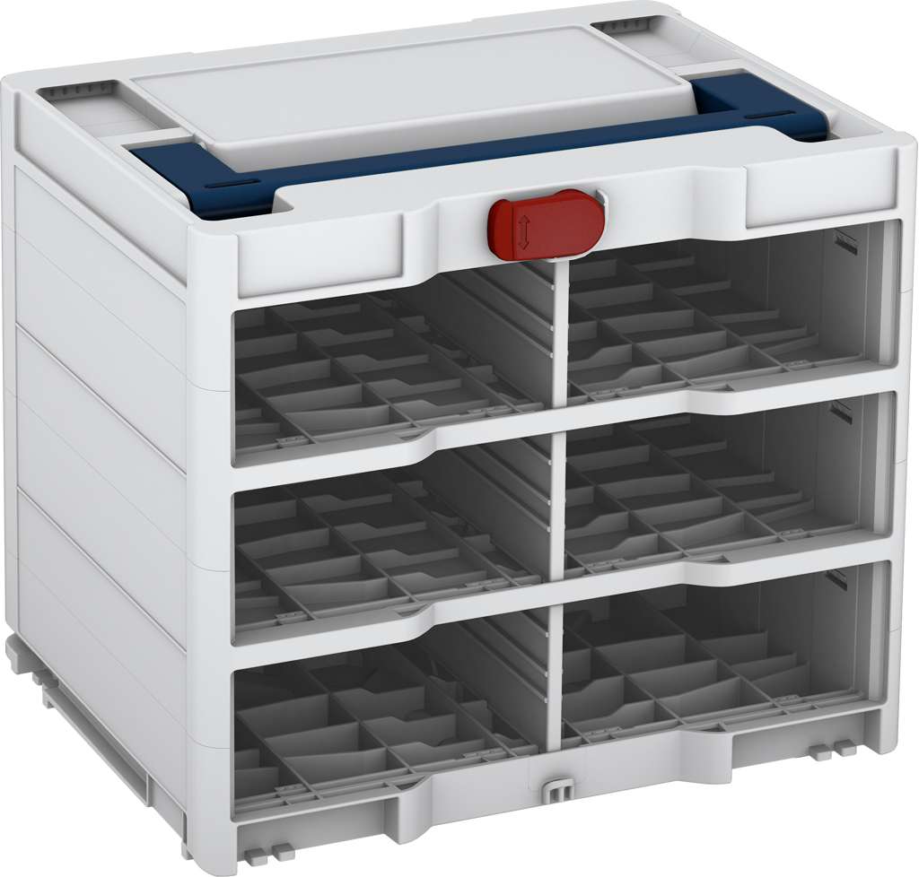 Systainer³ Rack/0 M 337, Light Grey with Sapphire Blue lid handle and Carmine Red catches
