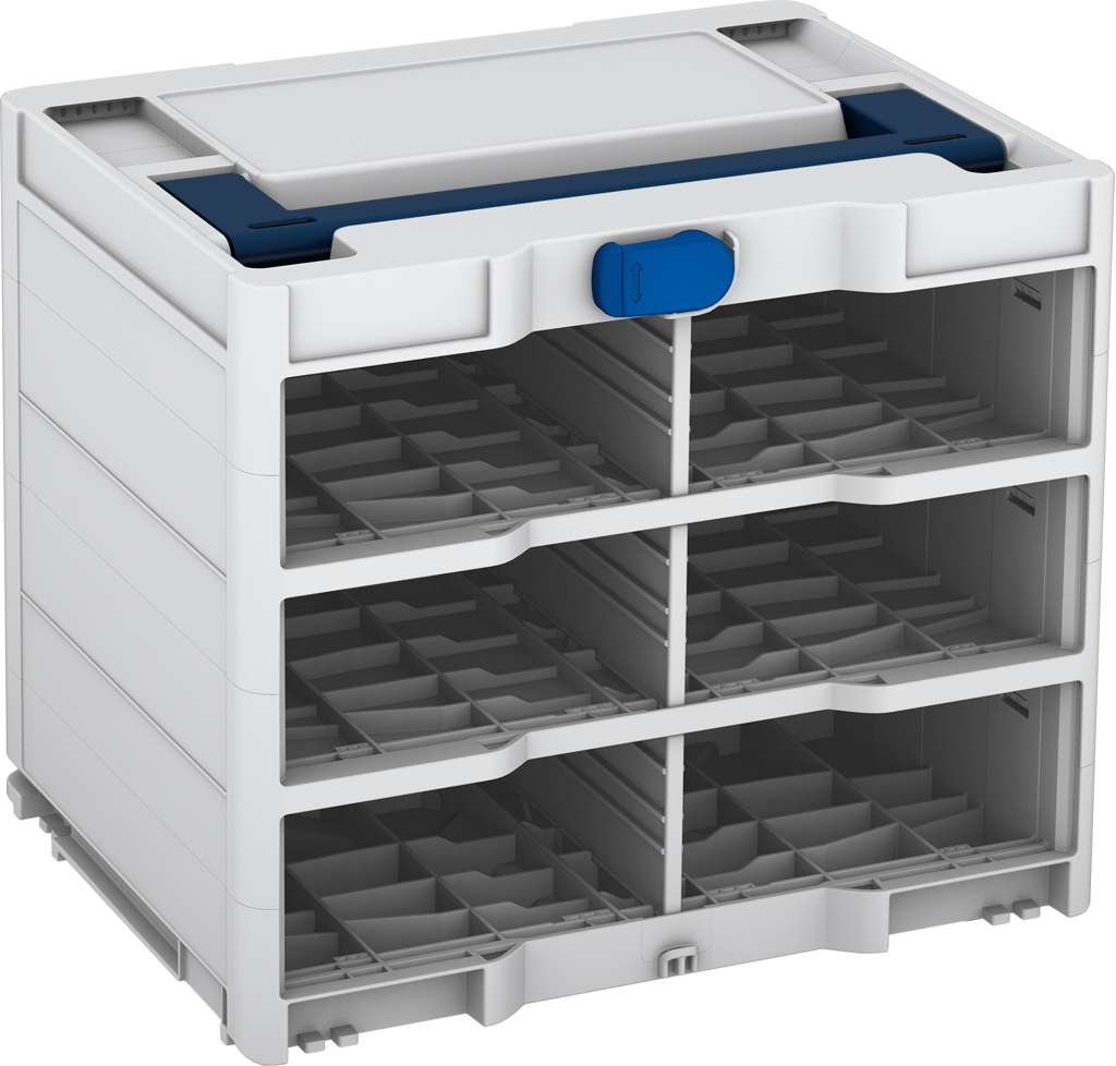 Systainer³ Rack/0 M 337, Light Grey with Sapphire Blue lid handle and Signal Blue catches
