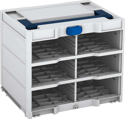 Systainer³ Rack/0 M 337, Light Grey with Sapphire Blue lid handle and Signal Blue catches