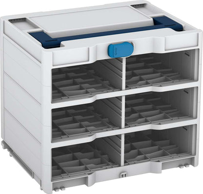 Systainer³ Rack/0 M 337, Light Grey with Sapphire Blue lid handle and Sky Blue catches