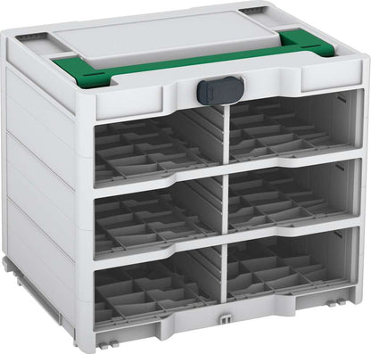 Systainer³ Rack/0 M 337, Light Grey with Signal Green lid handle and Anthracite catches