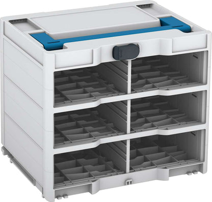 Systainer³ Rack/0 M 337, Light Grey with Sky Blue lid handle and Anthracite catches