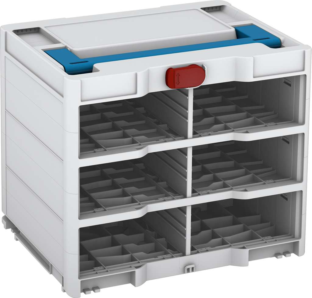 Systainer³ Rack/0 M 337, Light Grey with Sky Blue lid handle and Carmine Red catches