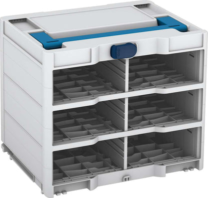 Systainer³ Rack/0 M 337, Light Grey with Sky Blue lid handle and Sapphire Blue catches