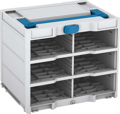 Systainer³ Rack/0 M 337, Light Grey with Sky Blue lid handle and Sky Blue catches