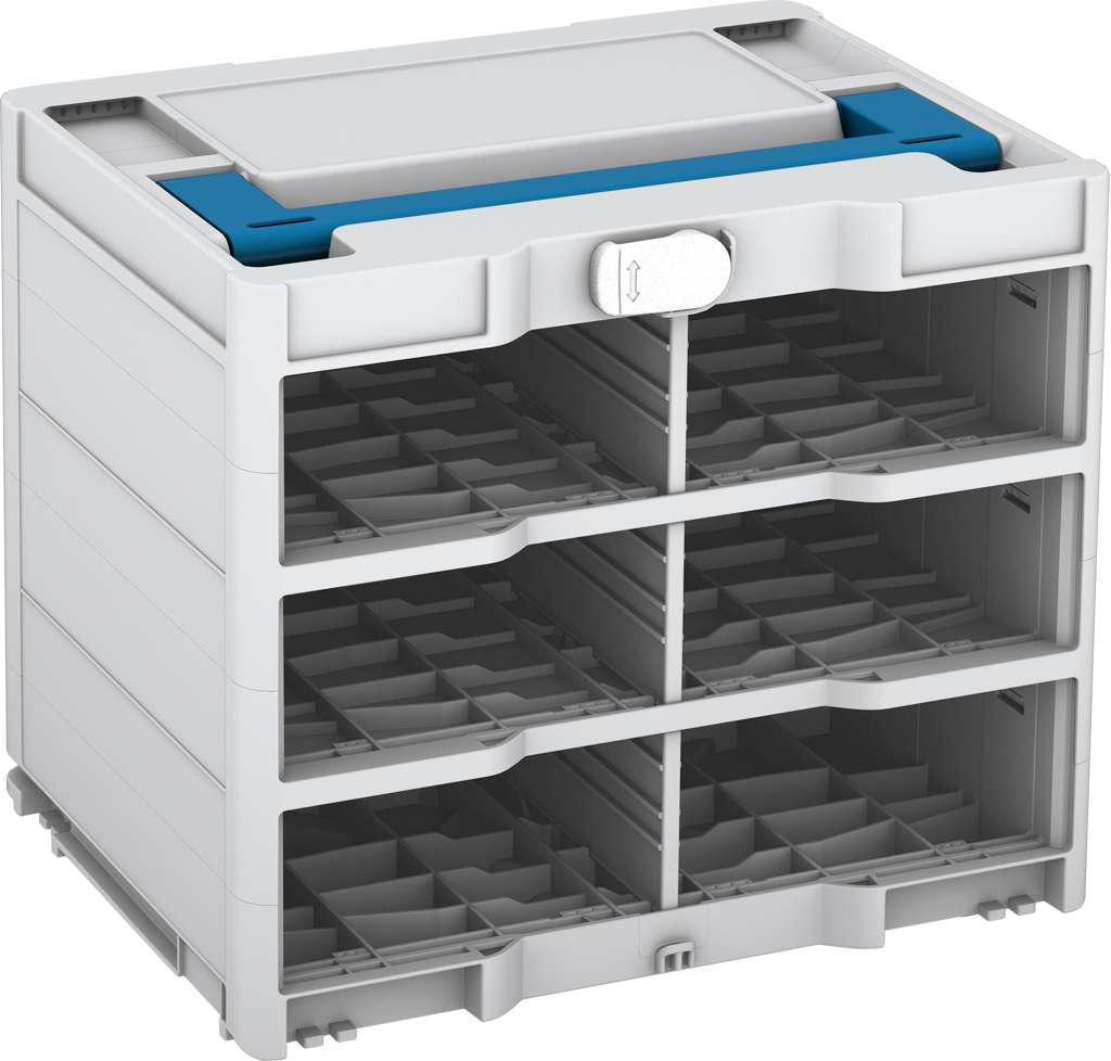 Systainer³ Rack/0 M 337, Light Grey with Sky Blue lid handle and White catches