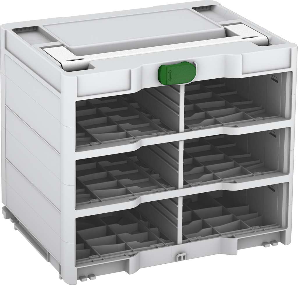 Systainer³ Rack/0 M 337, Light Grey with White lid handle and Emerald Green catches