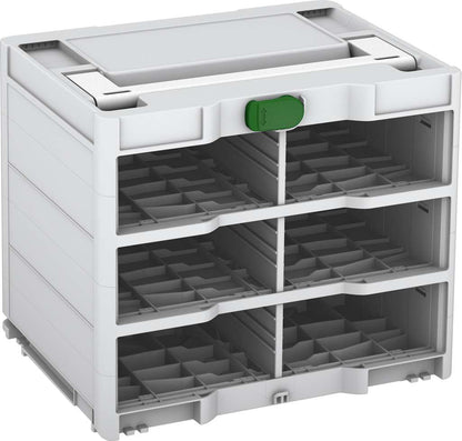 Systainer³ Rack/0 M 337, Light Grey with White lid handle and Emerald Green catches