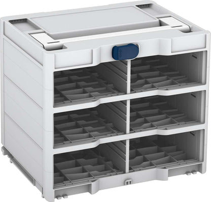 Systainer³ Rack/0 M 337, Light Grey with White lid handle and Sapphire Blue catches