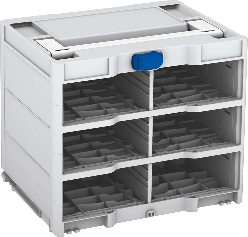 Systainer³ Rack/0 M 337, Light Grey with White lid handle and Signal Blue catches