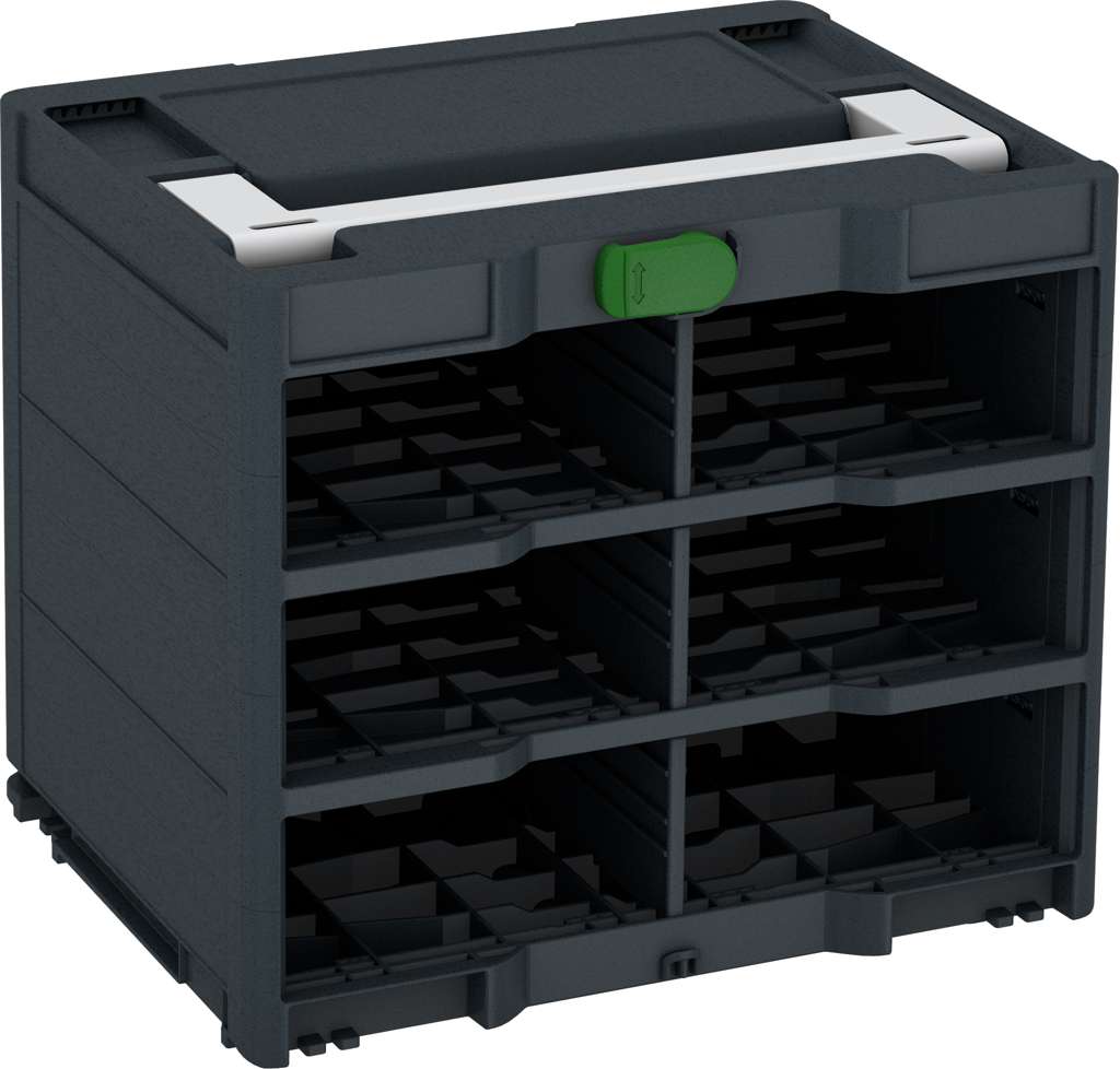 Systainer³ Rack/0 M 337, Anthracite with Light Grey lid handle and Emerald Green catches