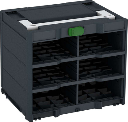 Systainer³ Rack/0 M 337, Anthracite with Light Grey lid handle and Emerald Green catches