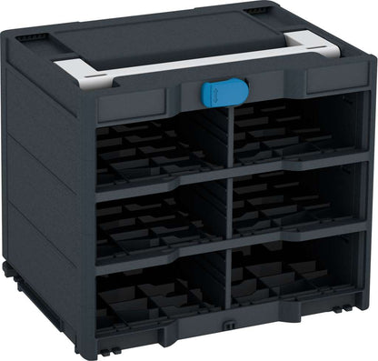 Systainer³ Rack/0 M 337, Anthracite with Light Grey lid handle and Sky Blue catches