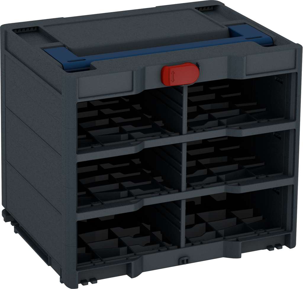 Systainer³ Rack/0 M 337, Anthracite with Sapphire Blue lid handle and Carmine Red catches