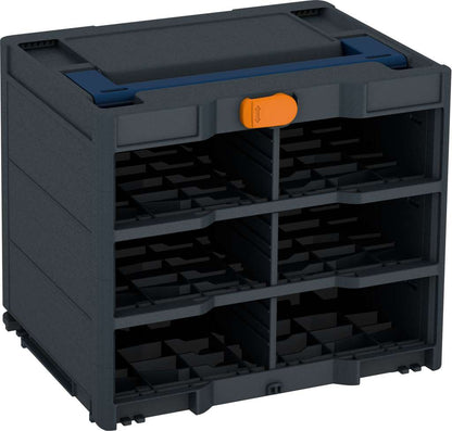 Systainer³ Rack/0 M 337, Anthracite with Sapphire Blue lid handle and Deep Orange catches