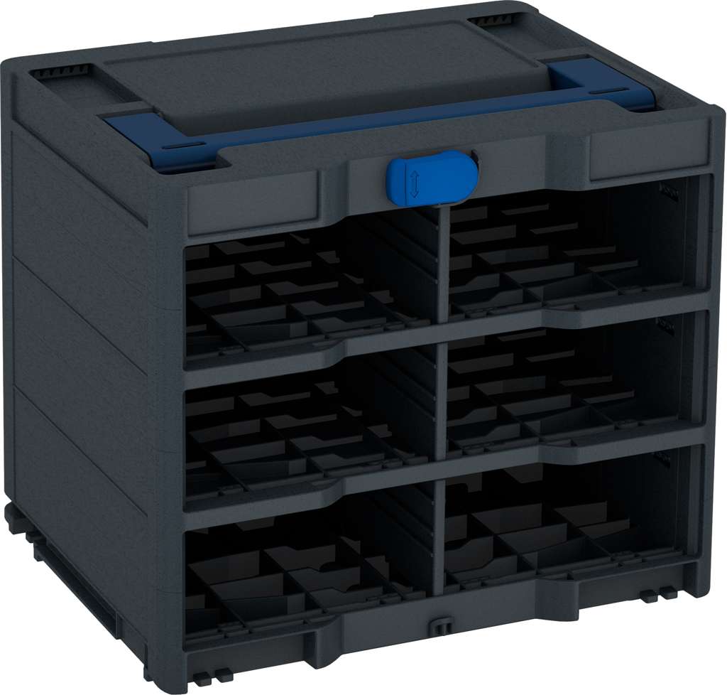 Systainer³ Rack/0 M 337, Anthracite with Sapphire Blue lid handle and Signal Blue catches