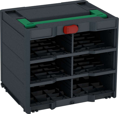 Systainer³ Rack/0 M 337, Anthracite with Signal Green lid handle and Carmine Red catches
