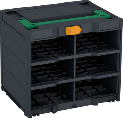 Systainer³ Rack/0 M 337, Anthracite with Signal Green lid handle and Daffodil Yellow catches