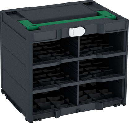 Systainer³ Rack/0 M 337, Anthracite with Signal Green lid handle and Light Grey catches