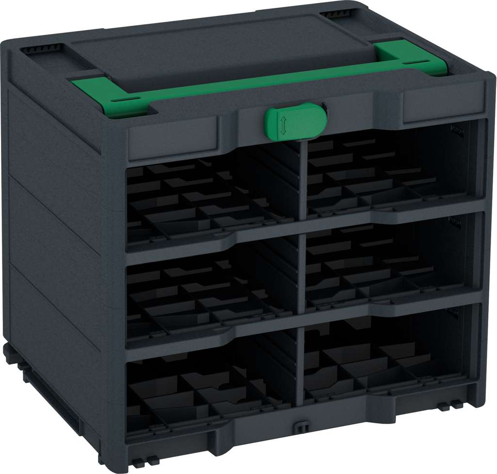 Systainer³ Rack/0 M 337, Anthracite with Signal Green lid handle and Signal Green catches