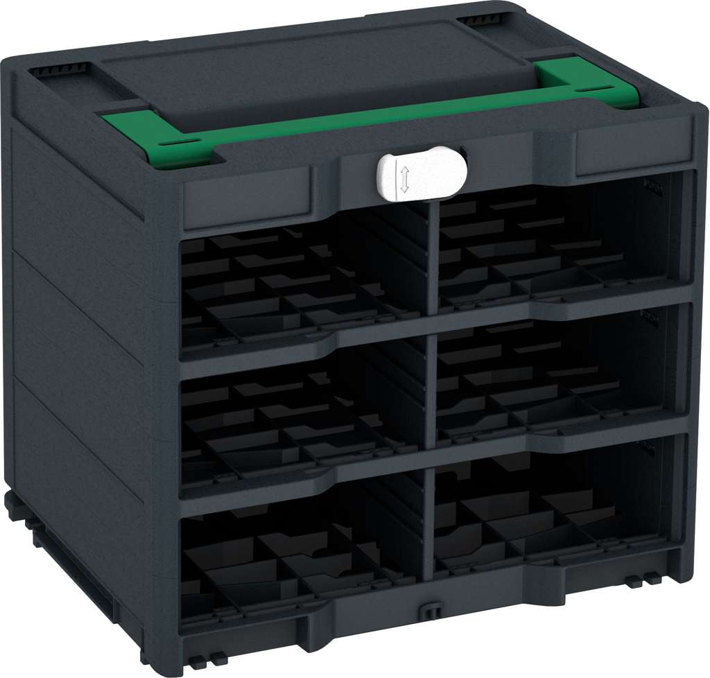 Systainer³ Rack/0 M 337, Anthracite with Signal Green lid handle and White catches
