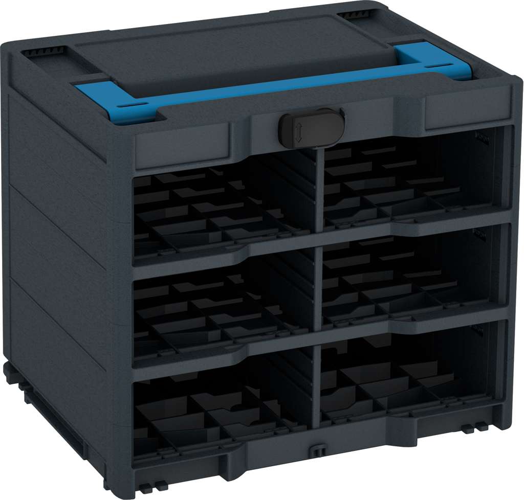 Systainer³ Rack/0 M 337, Anthracite with Sky Blue lid handle and Black catches