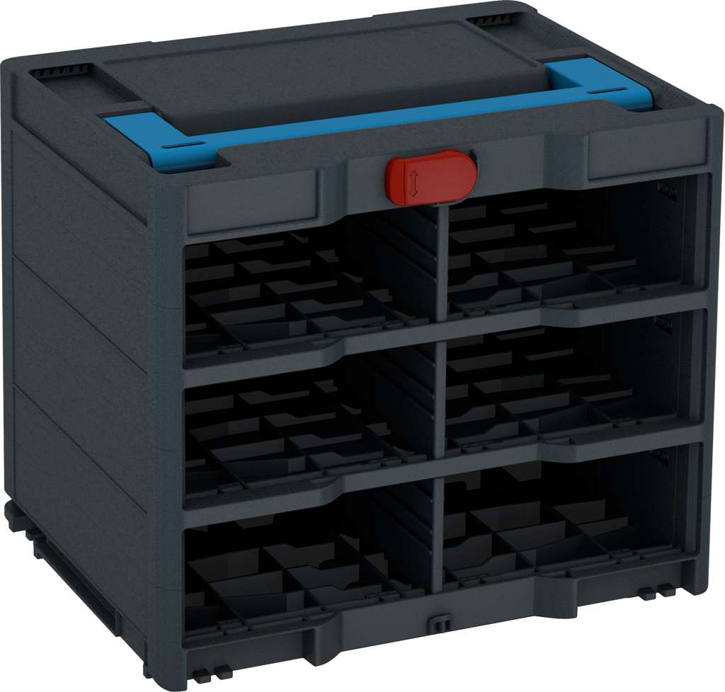 Systainer³ Rack/0 M 337, Anthracite with Sky Blue lid handle and Carmine Red catches