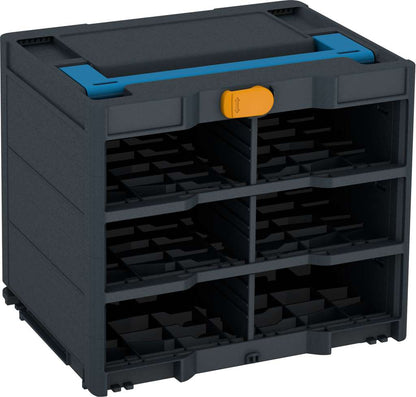 Systainer³ Rack/0 M 337, Anthracite with Sky Blue lid handle and Daffodil Yellow catches