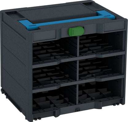 Systainer³ Rack/0 M 337, Anthracite with Sky Blue lid handle and Emerald Green catches