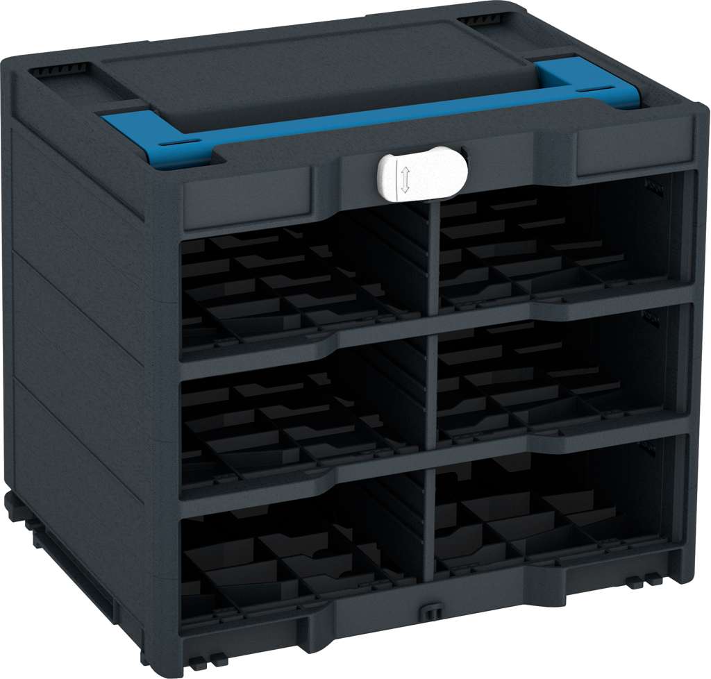 Systainer³ Rack/0 M 337, Anthracite with Sky Blue lid handle and White catches