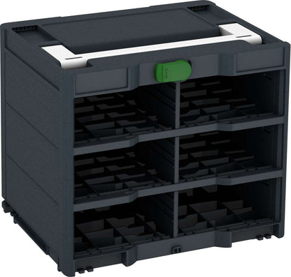 Systainer³ Rack/0 M 337, Anthracite with White lid handle and Emerald Green catches