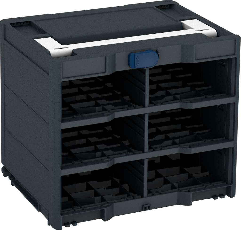 Systainer³ Rack/0 M 337, Anthracite with White lid handle and Sapphire Blue catches
