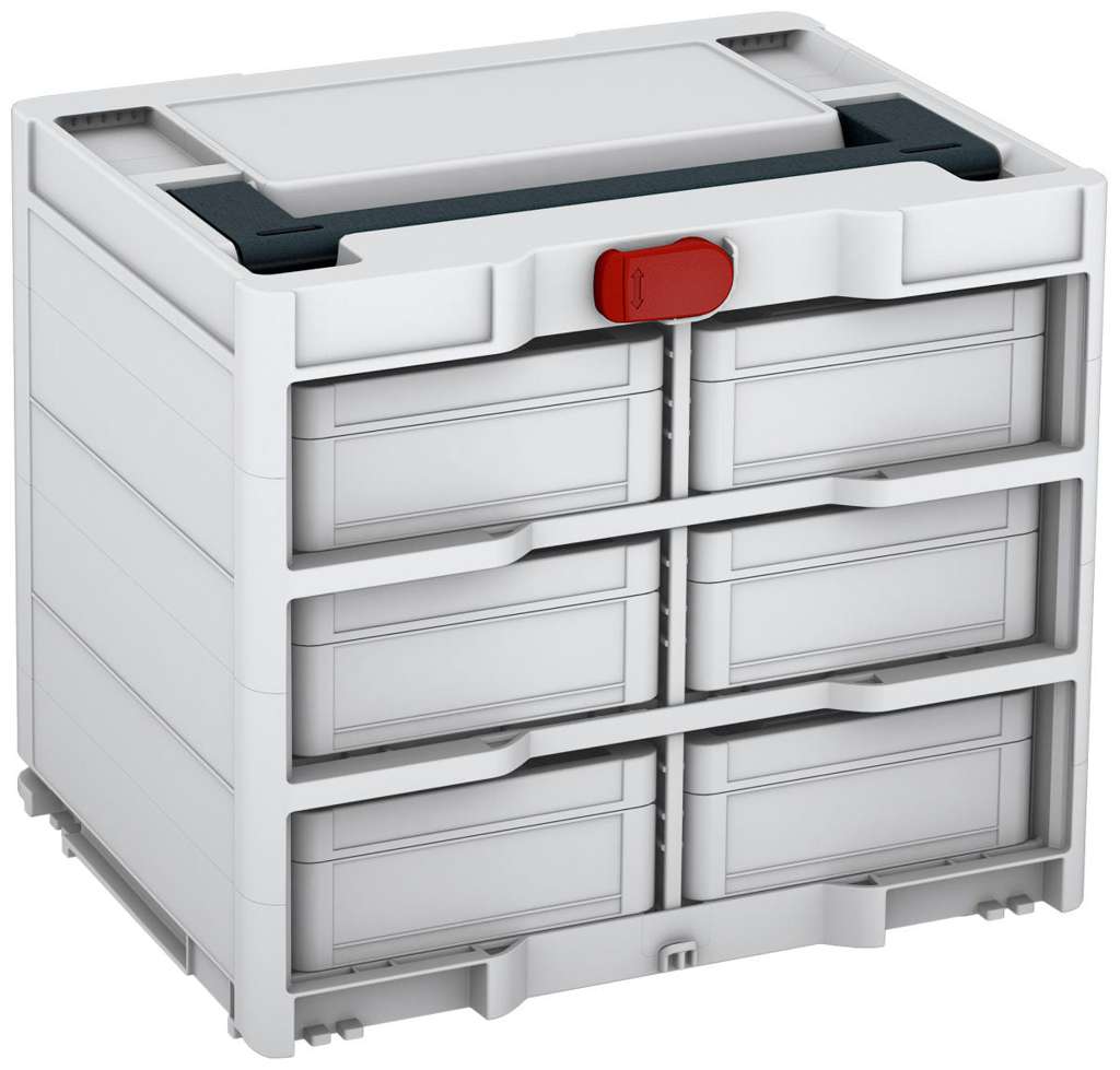 Systainer³ Rack/6 M 337, Light Grey with Anthracite lid handle and Carmine Red catches
