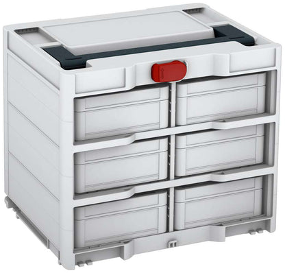 Systainer³ Rack/6 M 337, Light Grey with Anthracite lid handle and Carmine Red catches