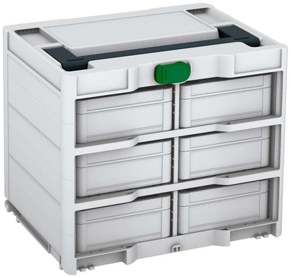 Systainer³ Rack/6 M 337, Light Grey with Anthracite lid handle and Emerald Green catches