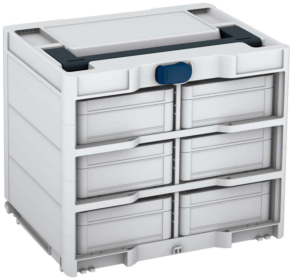 Systainer³ Rack/6 M 337, Light Grey with Anthracite lid handle and Sapphire Blue catches