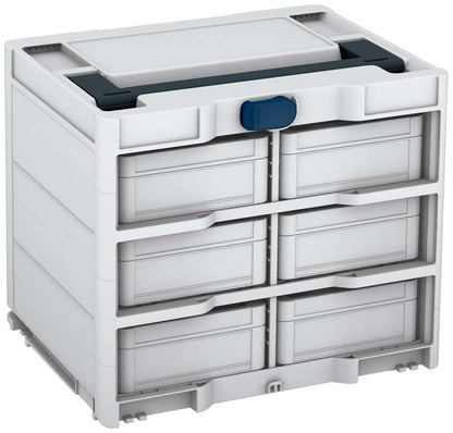 Systainer³ Rack/6 M 337, Light Grey with Anthracite lid handle and Sapphire Blue catches