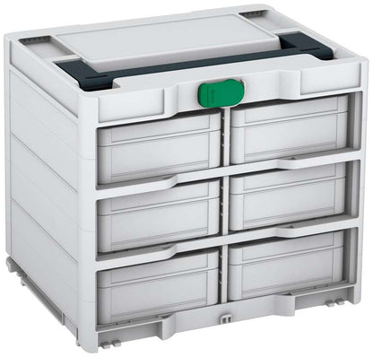Systainer³ Rack/6 M 337, Light Grey with Anthracite lid handle and Signal Green catches