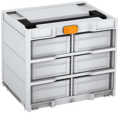Systainer³ Rack/6 M 337, Light Grey with Black lid handle and Daffodil Yellow catches