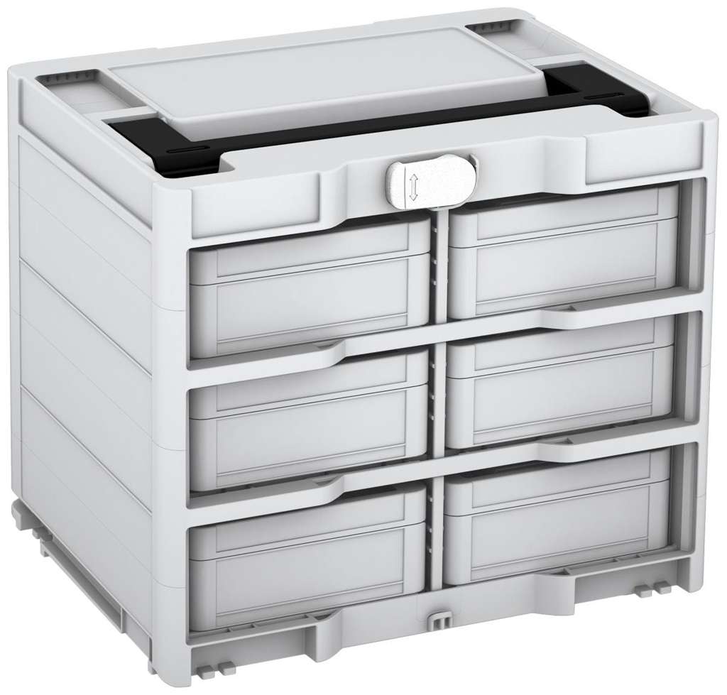 Systainer³ Rack/6 M 337, Light Grey with Black lid handle and White catches