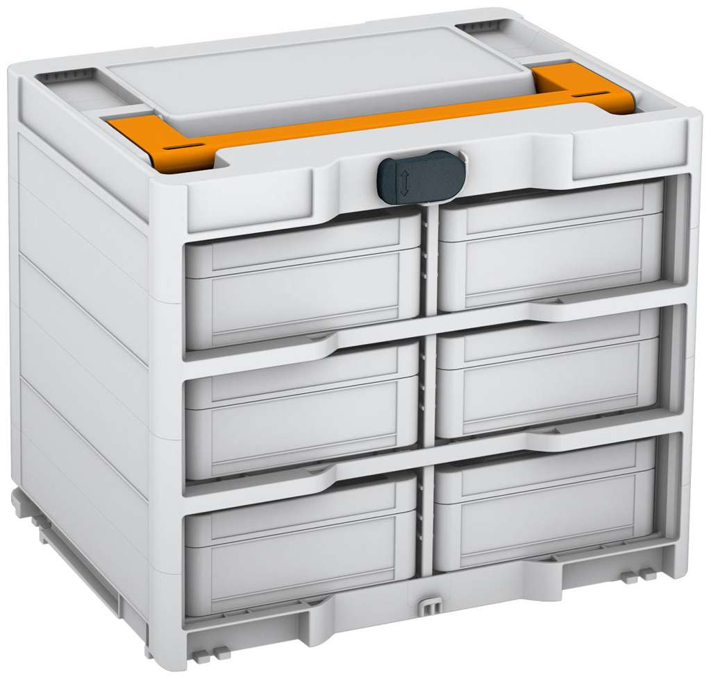 Systainer³ Rack/6 M 337, Light Grey with Daffodil Yellow lid handle and Anthracite catches