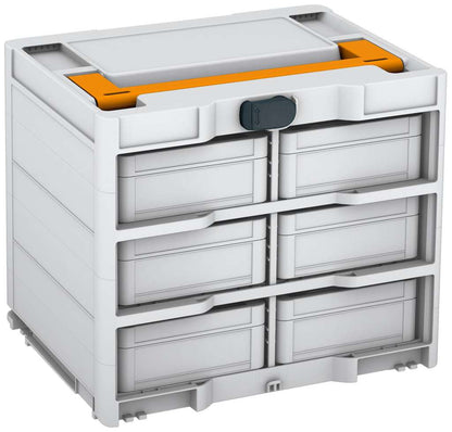 Systainer³ Rack/6 M 337, Light Grey with Daffodil Yellow lid handle and Anthracite catches
