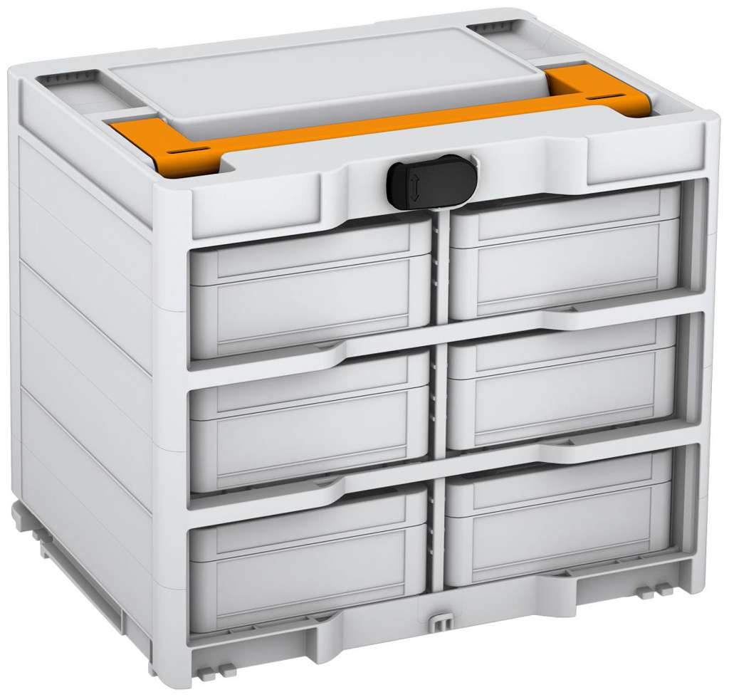 Systainer³ Rack/6 M 337, Light Grey with Daffodil Yellow lid handle and Black catches