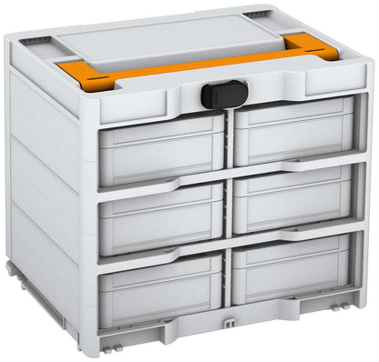 Systainer³ Rack/6 M 337, Light Grey with Daffodil Yellow lid handle and Black catches
