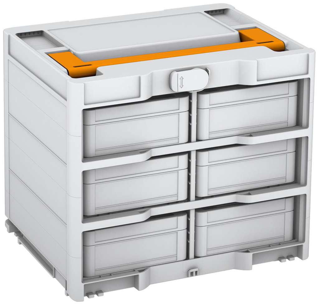 Systainer³ Rack/6 M 337, Light Grey with Daffodil Yellow lid handle