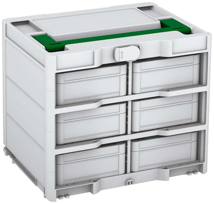 Systainer³ Rack/6 M 337, Light Grey with Emerald Green lid handle