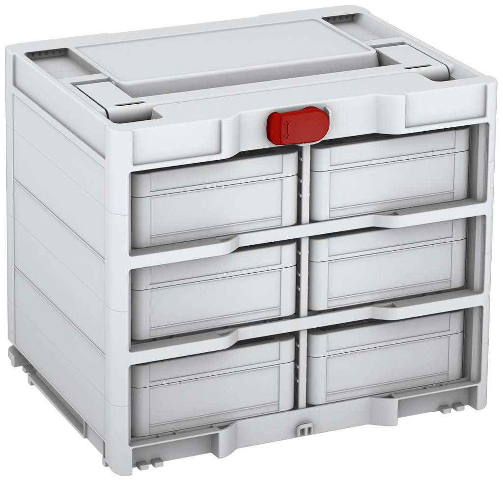 Systainer³ Rack/6 M 337, Light Grey with Carmine Red catches